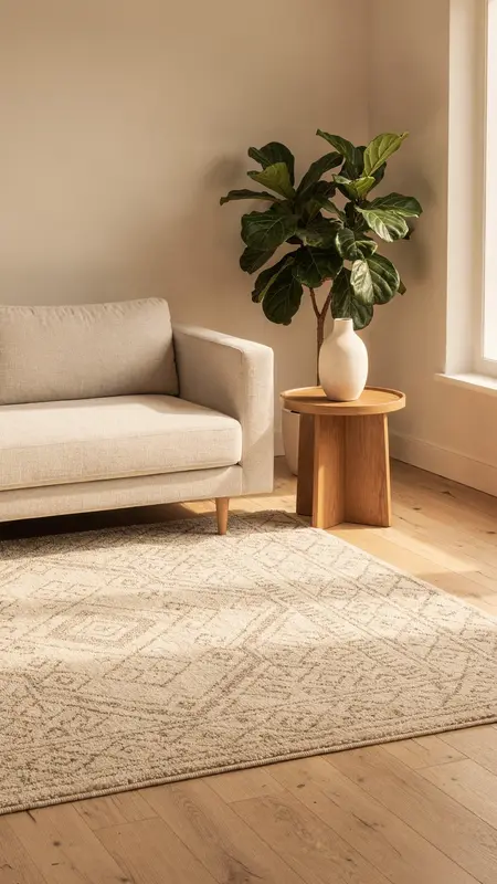 Last frame: Wool rug