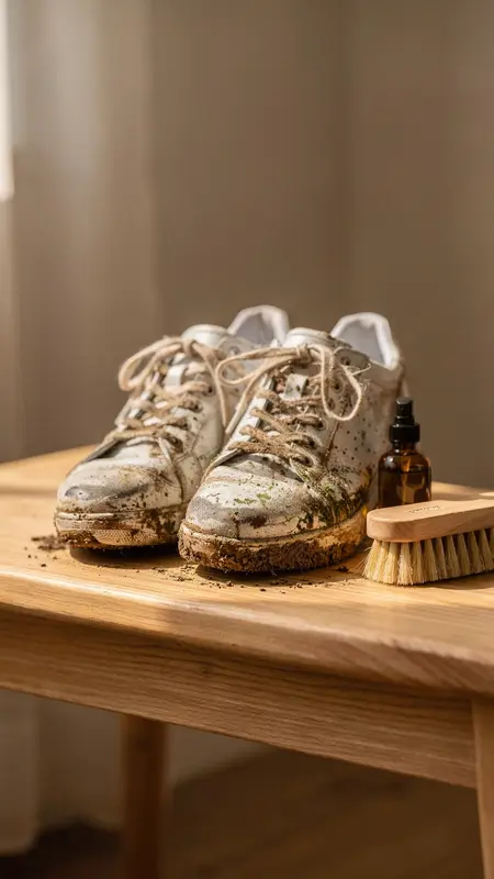 First frame: Sneaker cleaner
